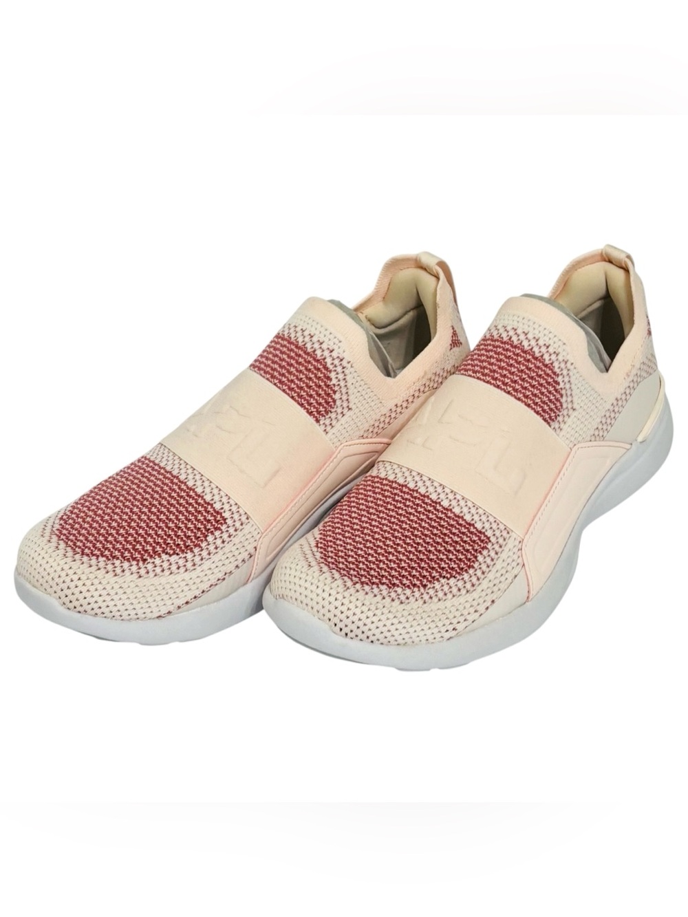 APL TechLoom Bliss Womens 7.5 Knit Slip On Running Shoes Pink Like New Sneaker